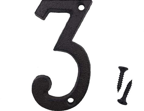 metal 3 house number on pole|Amazon.com: 3 Inch Metal House Numbers.